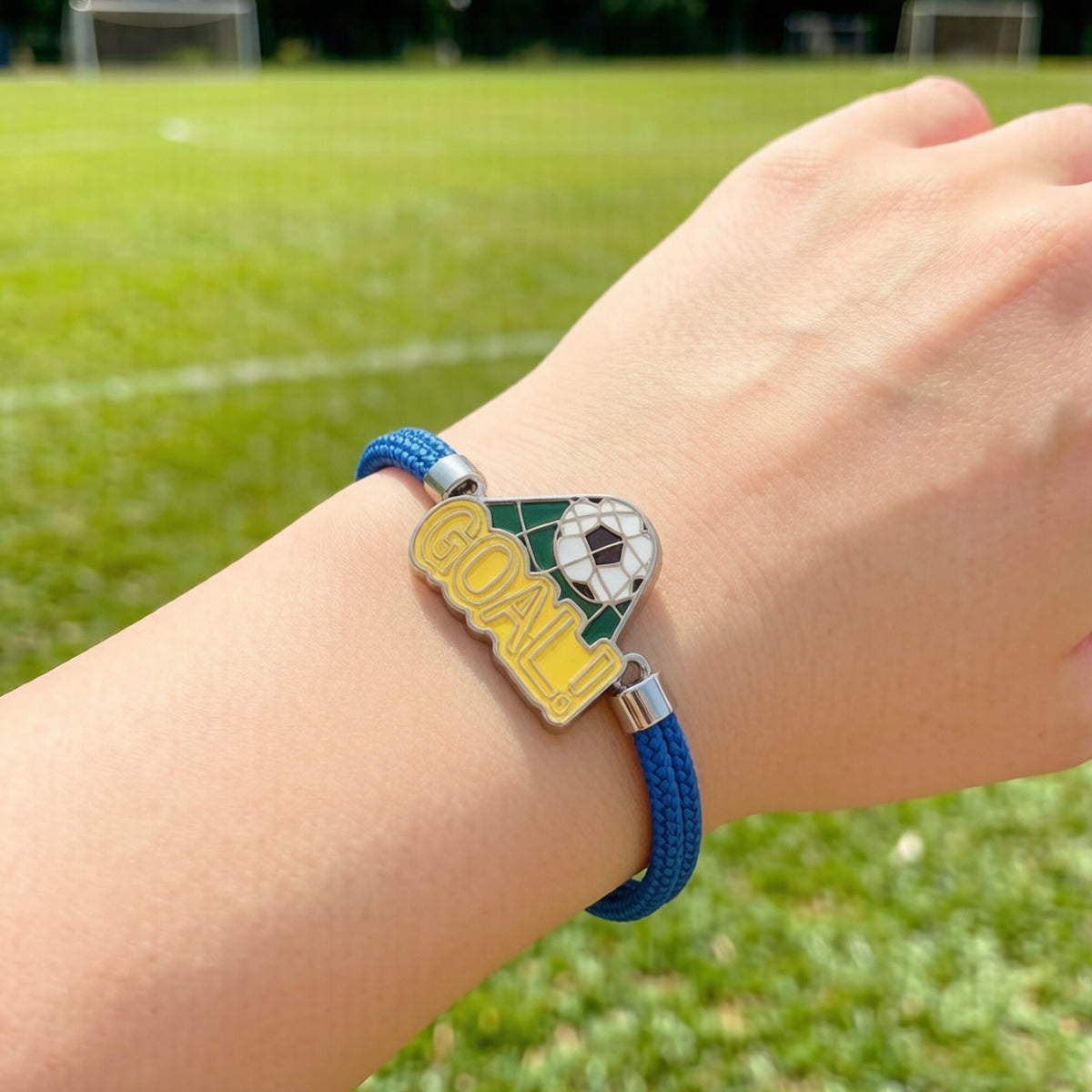World Cup Football Themed Enamel Adjustable Woven Bracelet