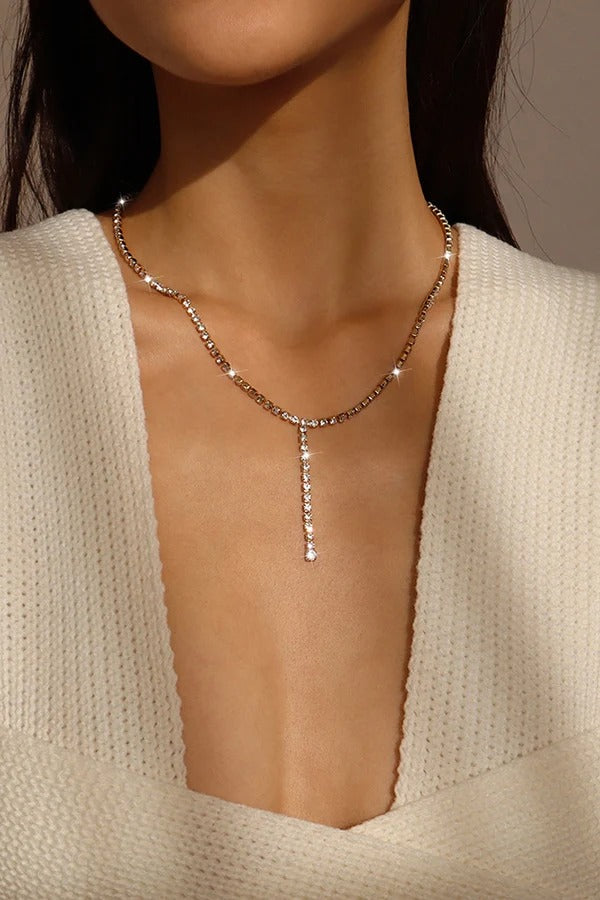 Y-shaped Diamond-set Necklace