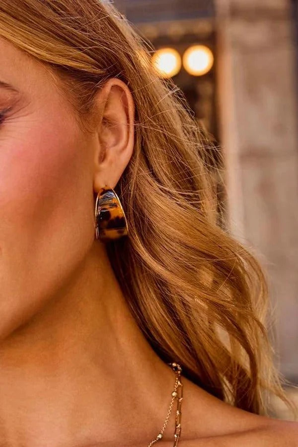 Leopard-print C-shaped Earrings