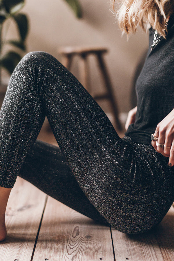 Comfy Days At Home or Streets Knit Ribbed Stretch Leggings