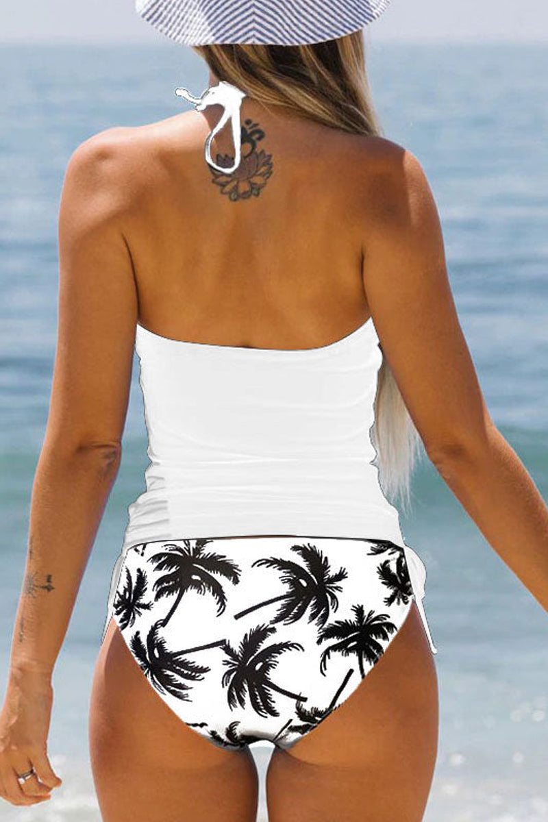 Women's Tropical Plants Print Two Piece Swimwear