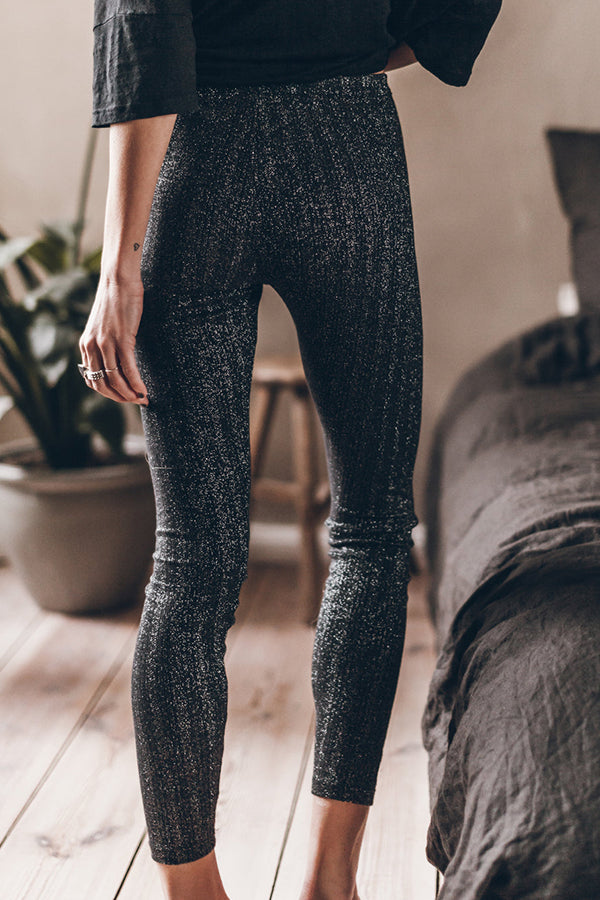 Comfy Days At Home or Streets Knit Ribbed Stretch Leggings