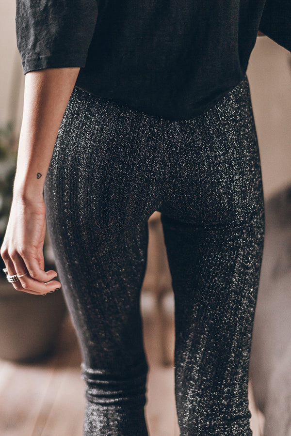 Comfy Days At Home or Streets Knit Ribbed Stretch Leggings