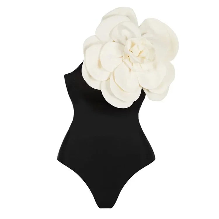 swimgirls Exaggerated 3D Flower One Piece Swimsuit and Skirt