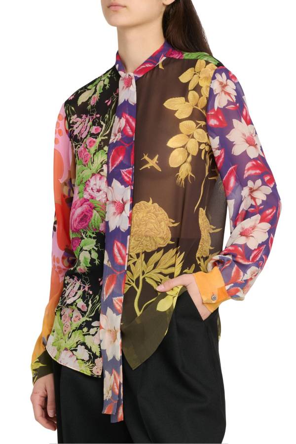 Floral silk blouse