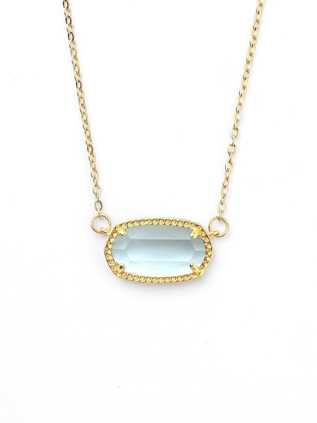 Oval Birthstone Pendant Necklace