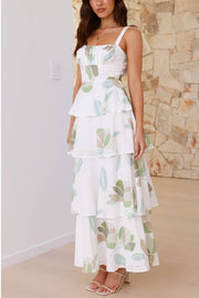 Autumn Maxi Dress - White/Green Floral