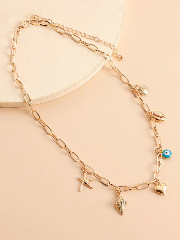 Spiral Shell Seastar Necklace