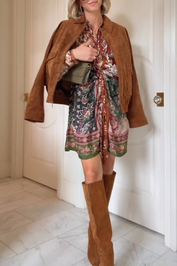Retro trend suede texture casual jacket