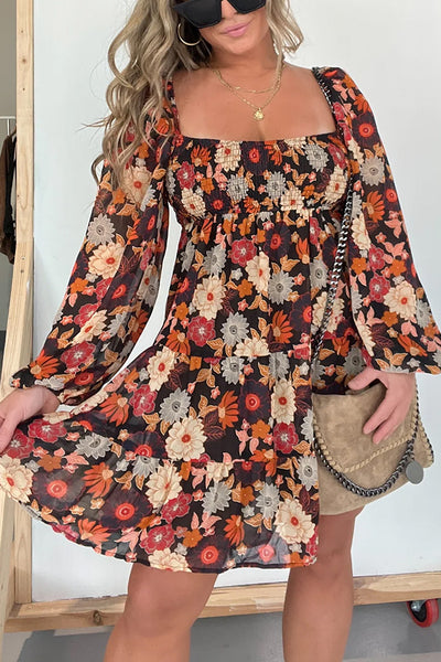 NEW FALL FOLIAGE TIERED DRESS