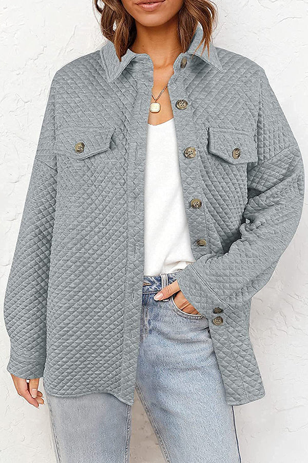 Lugogne Relaxed Lapel Oversized Long Sleeve Shirt