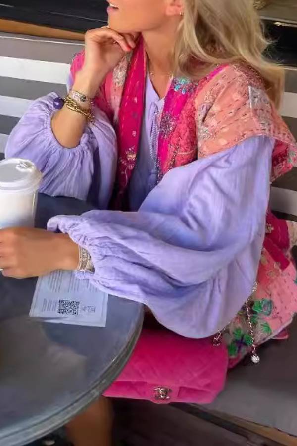 Retro patchwork embroidered vest