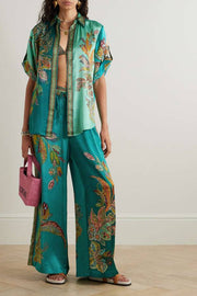 Franca Oversized Printed Silk-satin Shirt