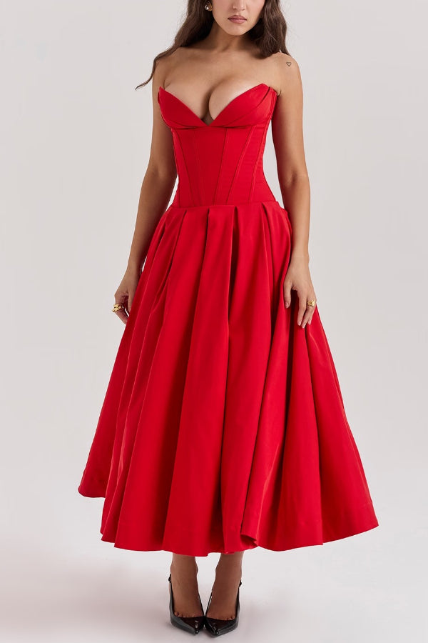 Milady strapless Midi Dress