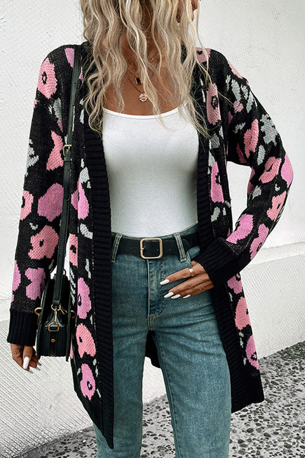 Floral Casual Women's Cardigan Sweater