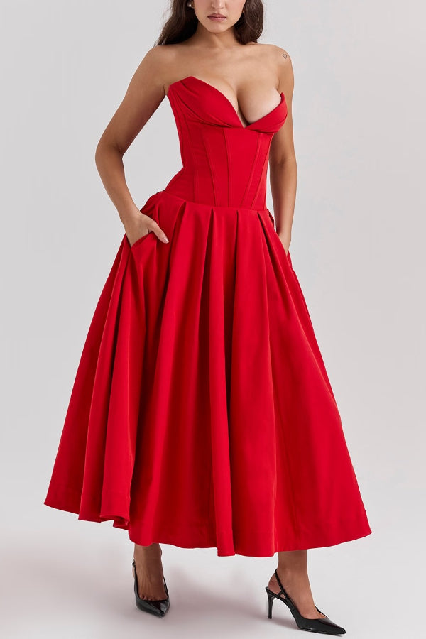 Milady strapless Midi Dress