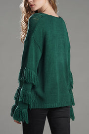 LOOK WHAT YOU MADE ME DO TASSEL KNIT SWEATER