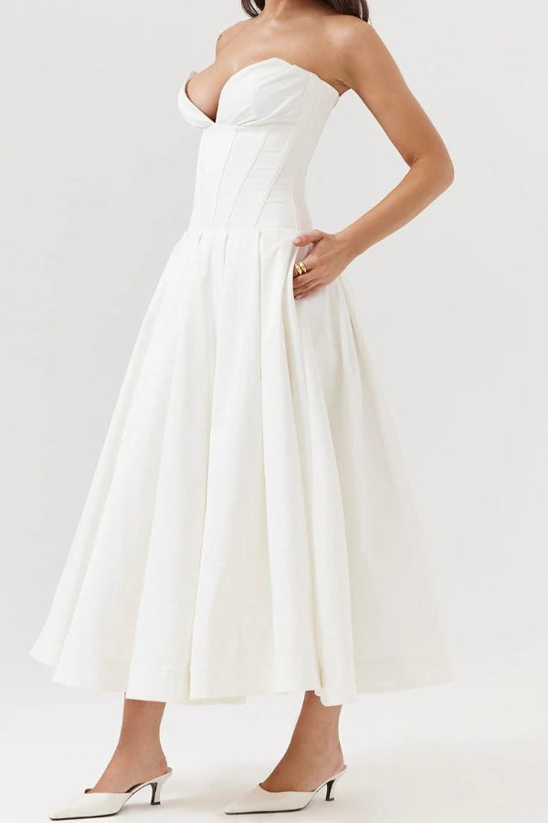 Milady strapless Midi Dress