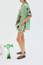 Printed Shirt and Shorts Two-Piece Set