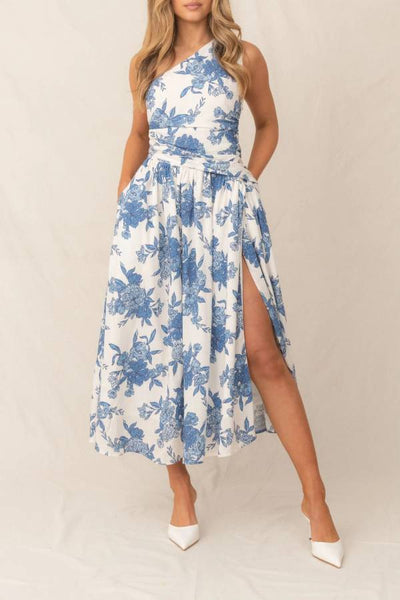 Regina Dress-Blue Print