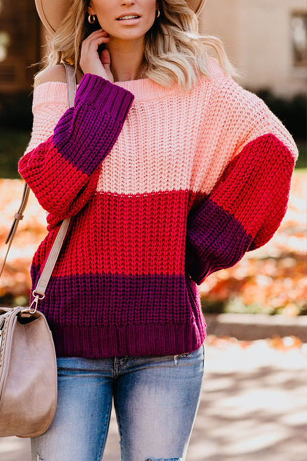 WARM YOU UP STRIPED KNIT SWEATER