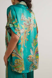 Franca Oversized Printed Silk-satin Shirt