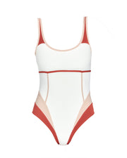 Simple belly-covering slimming backless one-piece swimsuit