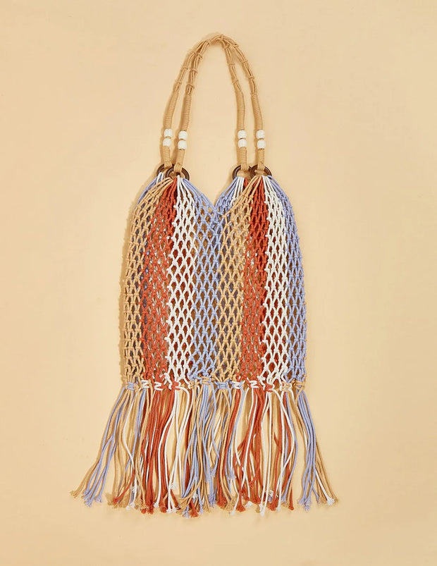 Fringe Net Rope Woven Shoulder Bag