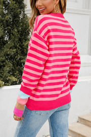 NEVER LET YOU GO STRIPED LONG SLEEVE SWEATER - 3 COLORS