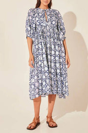 Bohemian Puff Sleeve Floral Print Loose Dress