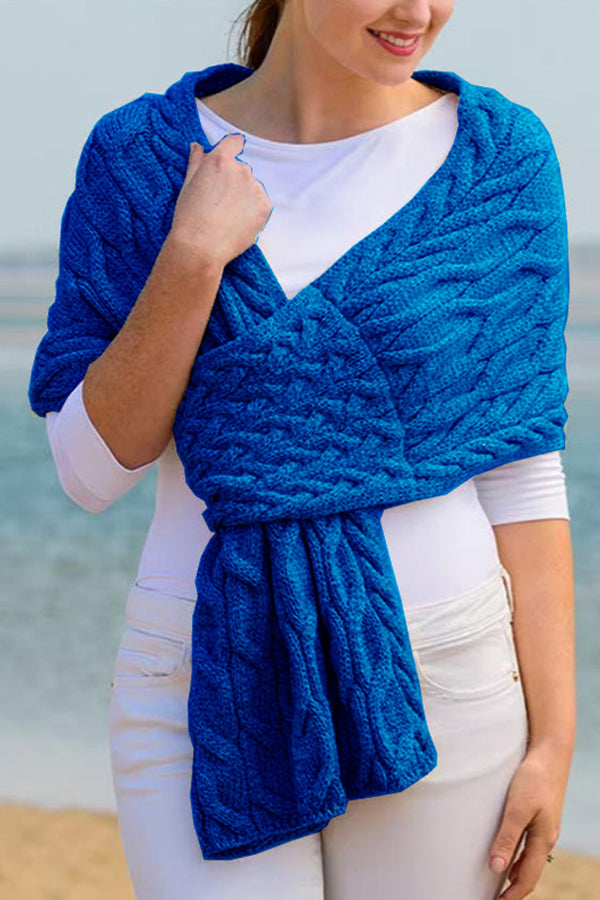 Fashionable women's knitted shawl scarf
