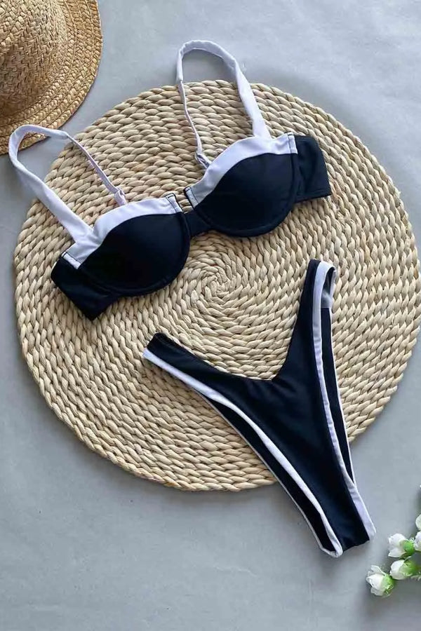 Sexy Contrast Color Two-piece Bikini Swimsuit