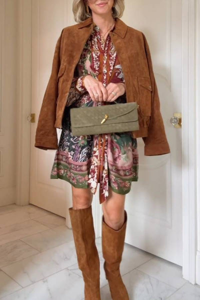 Retro trend suede texture casual jacket