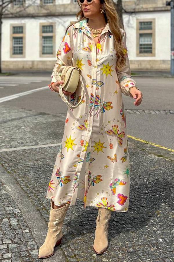 Chad Colorful Patterned Midi Dress