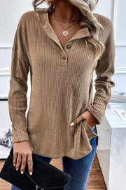 Stylish Buttoned Long Sleeve Sweater
