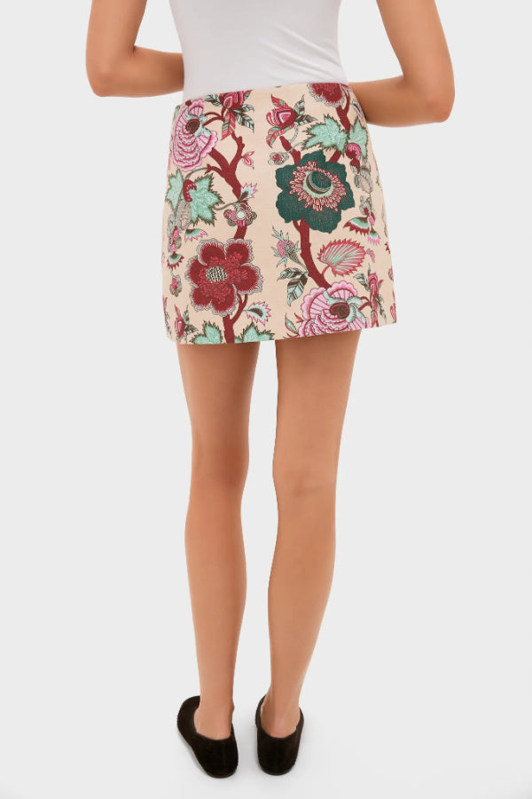 Garden scroll V-neck Maxine top and mini skirt set