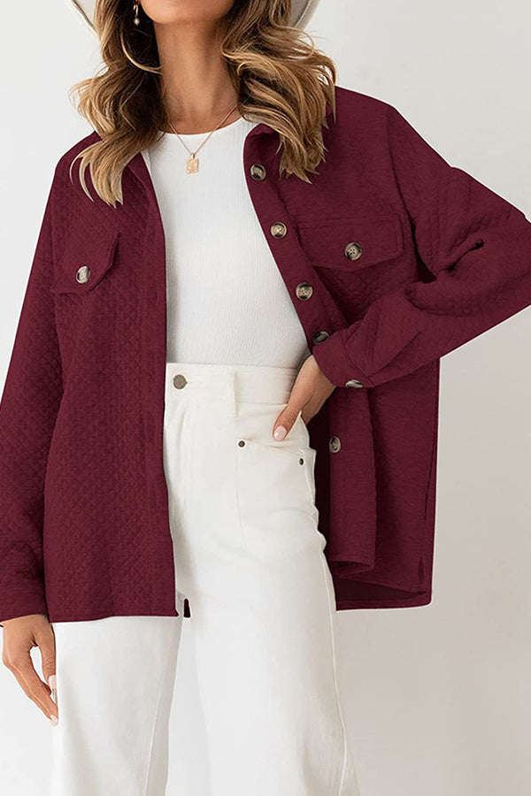 Lugogne Relaxed Lapel Oversized Long Sleeve Shirt