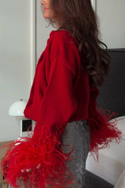 Red Letter Feather Cardigan