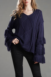 LOOK WHAT YOU MADE ME DO TASSEL KNIT SWEATER