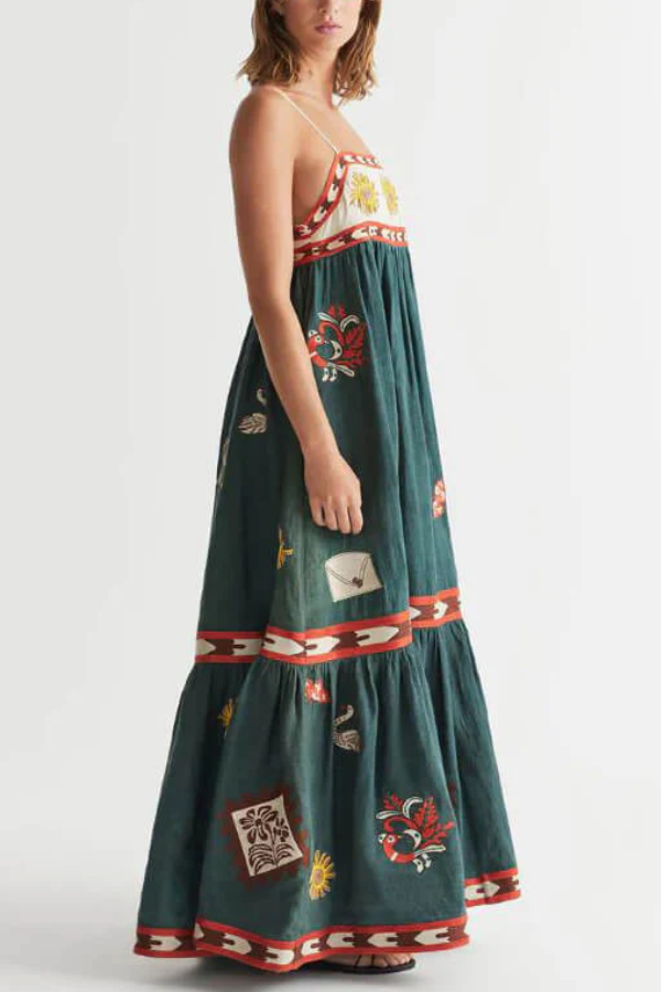 Summer Fun Unique Printed Midi Dress