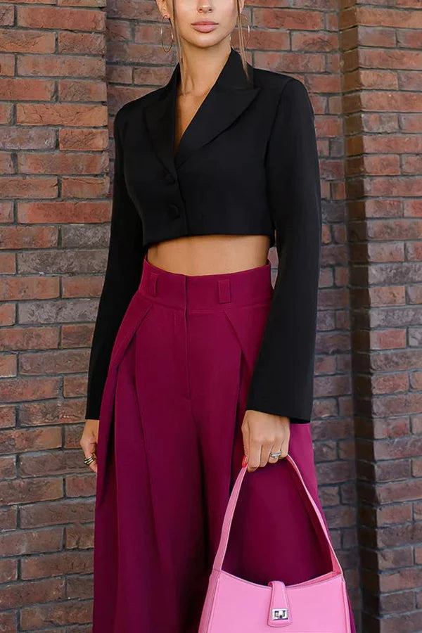 Palazzo Style High Waist Wide Leg Pants