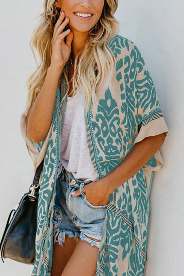 SEASIDE RETREAT BOHO PRINT KIMONO - 4 COLORS