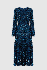 Kylie Sequin Open Back Maxi Dress