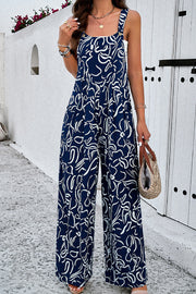 Women's Geometric Print Wide Leg Jumpsuit