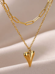 Irregular Chain Industrial Chic Heart Necklace