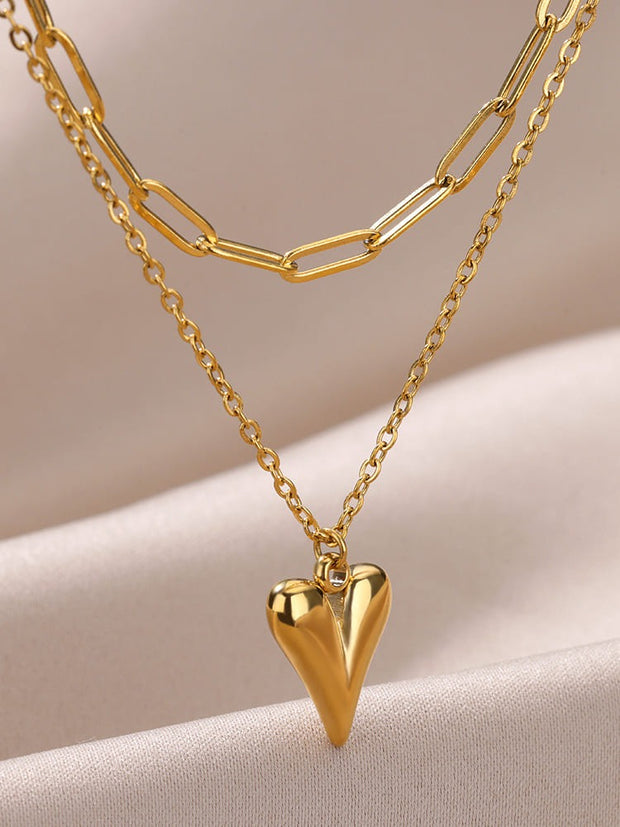 Irregular Chain Industrial Chic Heart Necklace