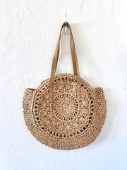 Round Straw Tote Bag