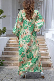 Maple Leaf Print Maxi Dress Robe