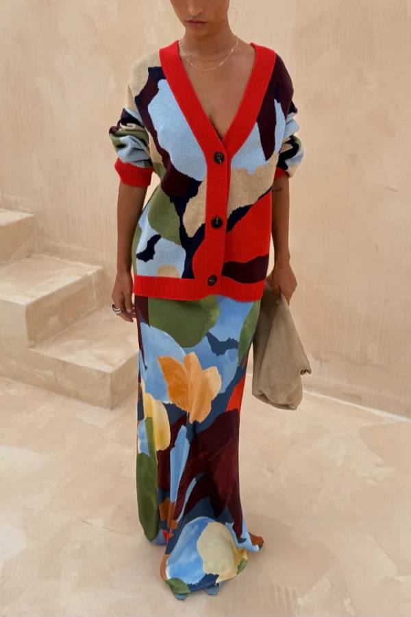 Abstract Geometric Pattern Skirt