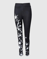 Christmas Star Print High Waist Leggings